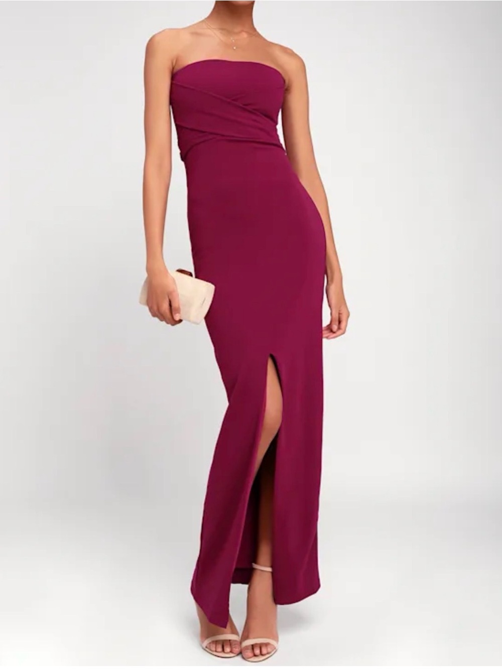 Lulus Own the Night Strapless Maxi Dress
